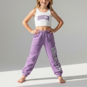 Brooklyn NY Fashion Sweats Set Athletic Size 12 Purple